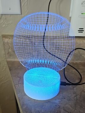3D Illusion LED Multi Color Night Light Baseball Theme
